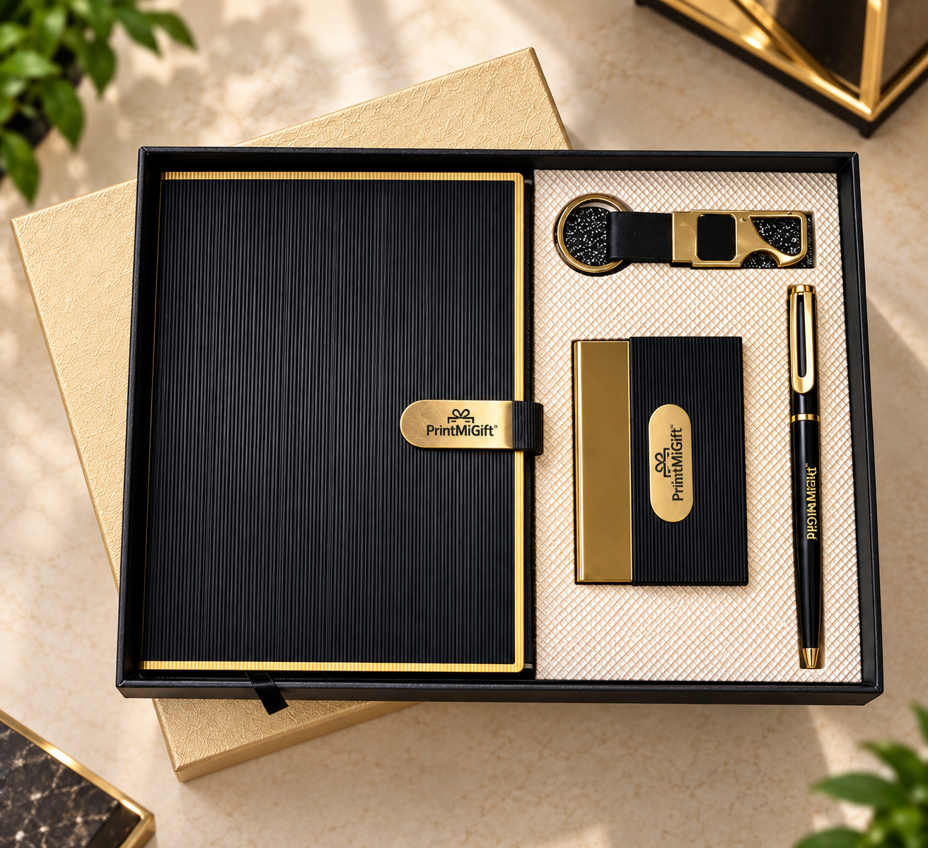 4 in 1 Diary Pen & Keychain & Card Holder Set | Corporate Gift