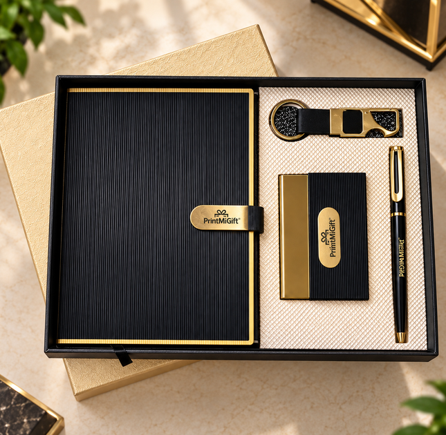 4 in 1 Diary Pen & Keychain & Card Holder Set | Corporate Gift